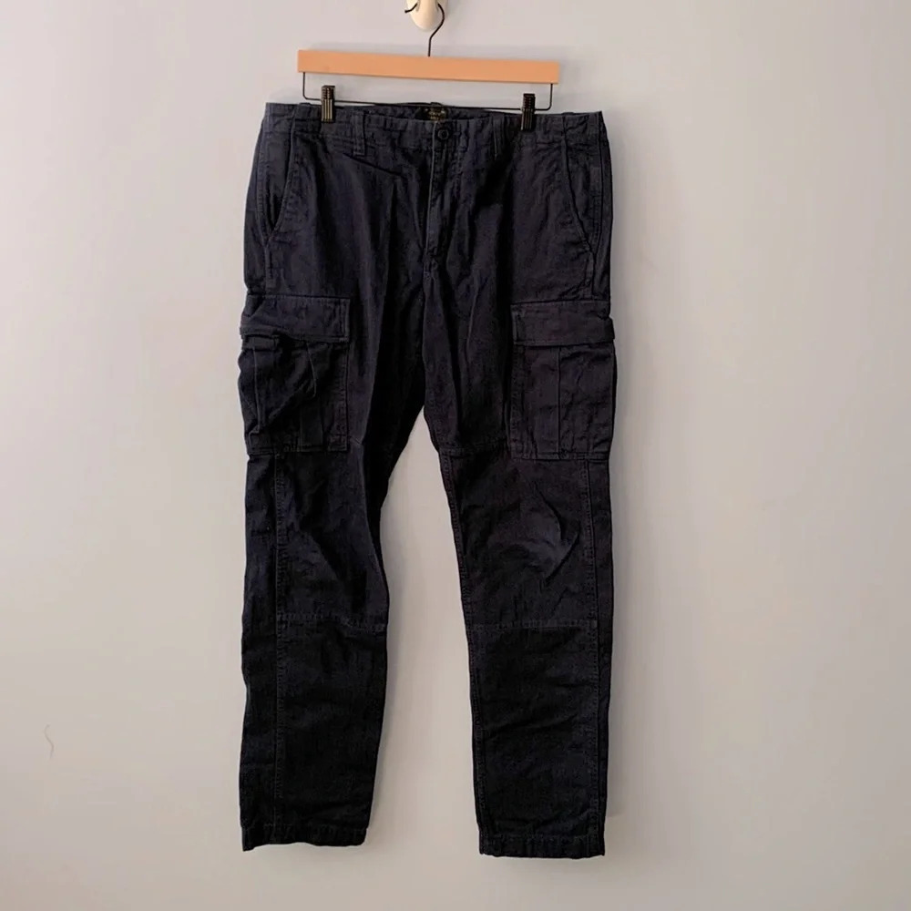 J crew mens cargo utility dark blue pants size 36x 34